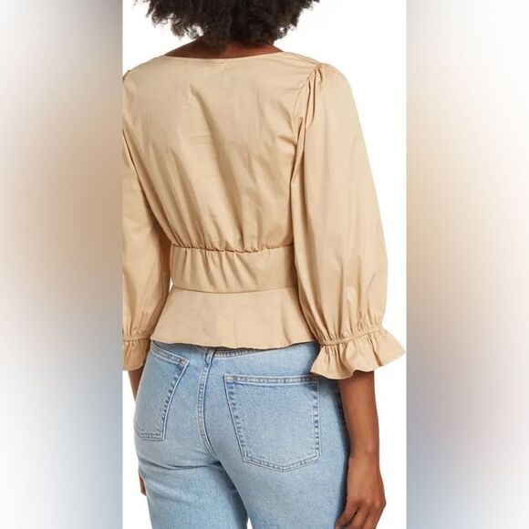 THE GOOD JANE Square Neck Ruched 3/4 Sleeve Top - Picture 2 of 9